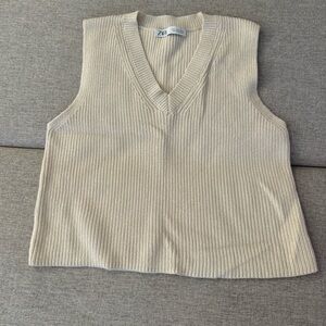 Zara Cream Sleeveless Sweater